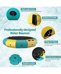 Inflatable Water Trampoline with Ladder and Accessories for Summer Lake Fun