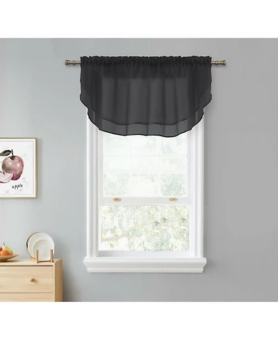 Kate Aurora Living Double Layered Sheer Rod Pocket Ascot Window Valances