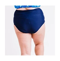 Calypsa Plus Size High-Waisted Bikini Bottom