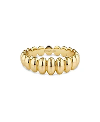 Devata Puffy Ribbed Ring in Gold Plated Sterling Silver