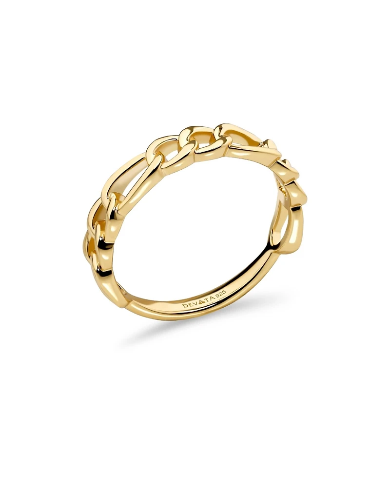 Devata Figaro Link Ring in Gold Plated Sterling Silver