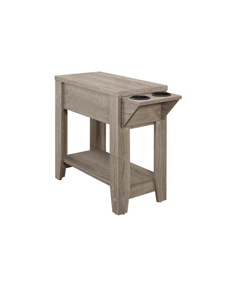 Accent Table, Side, End, Storage, Lamp, Living Room, Bedroom, Dark Taupe Laminate, Transitional