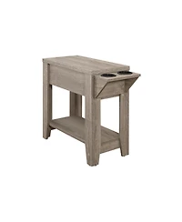 Accent Table, Side, End, Storage, Lamp, Living Room, Bedroom, Dark Taupe Laminate, Transitional