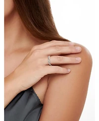 Devata Cuban Link Ring in Rhodium Plated Sterling Silver
