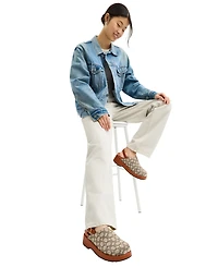 Coach Women's Sculpted C Signature Jacquard Logo Platform Clogs