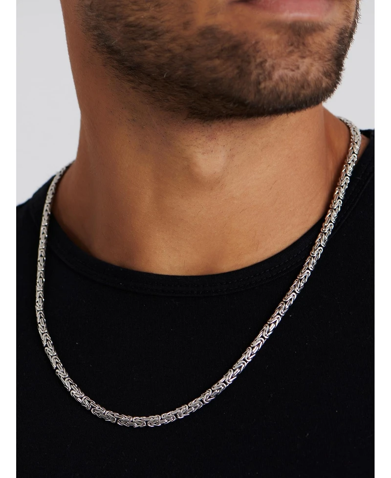 Devata Borobudur Oval 5mm Chain Necklace in Sterling Silver, 26 inches