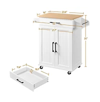 Yaheetech 35" H Rolling Kitchen Island Cart with Spice Rack