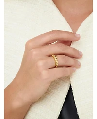 Devata Beaded Ball Ring Gold Plated Sterling Silver, 9