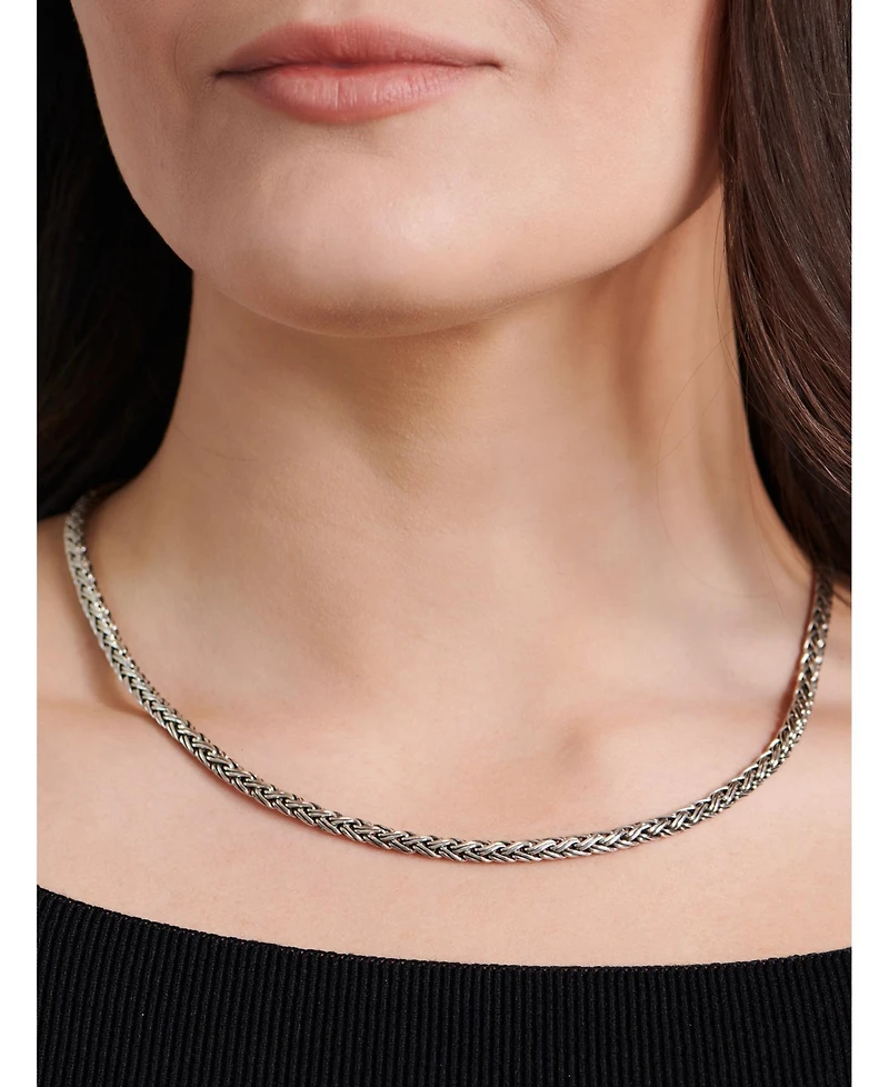 Devata Paddy Oval 5mm Chain Necklace in Sterling Silver, 18 inches