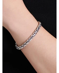 Devata Paddy Oval 7mm Chain Bracelet in Sterling Silver, Small 7.0 in