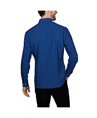 Tailorbyrd Men's Gingham Printed Performance Long Sleeve Shirt
