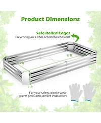 Gymax x x 1FT Galvanized Raised Garden Bed Heavy-Duty Elevated Rectangle Plant Box