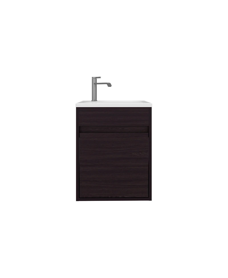 Depot E-Shop Chisana Bathroom Vanity, 1 Door, Black Wengue