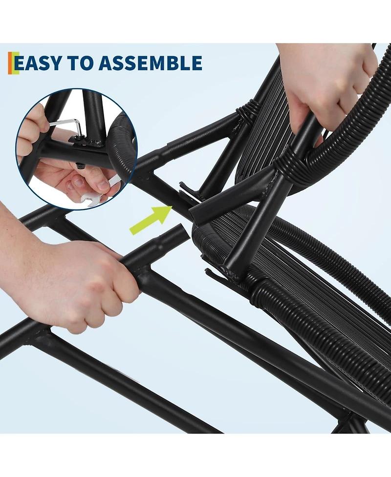 gaomon 3-Piece Outdoor Seating Acapulco Chair All Weather Small Patio Bistro Set of 2 Chairs and Side Table Modern Outdoor Furniture