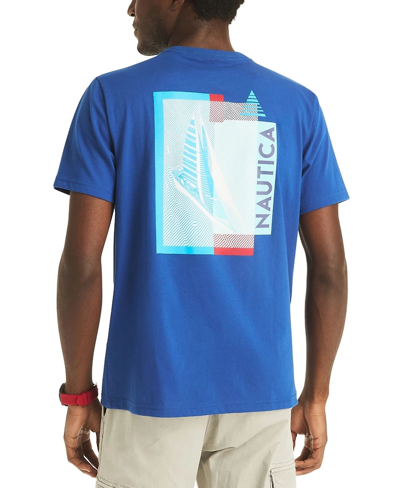 Nautica Men's Crewneck Geo Sailing T-Shirt