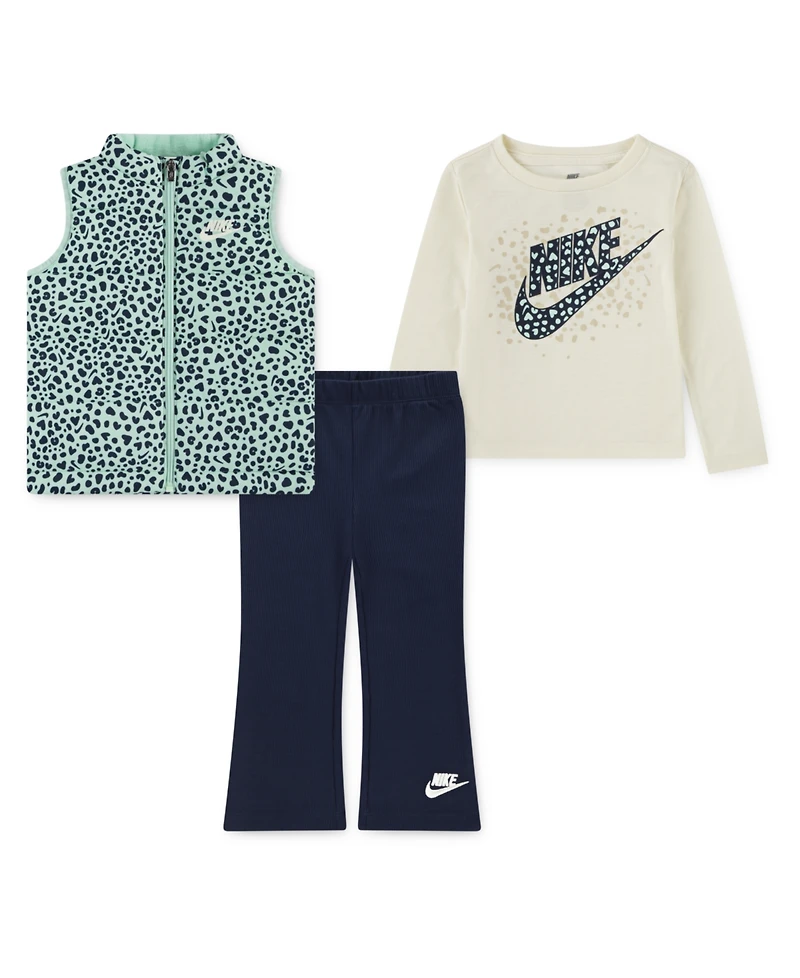 Nike Toddler Girls 2T-4T 3-Piece Wild Warmth T-Shirt, Vest and Pants Set