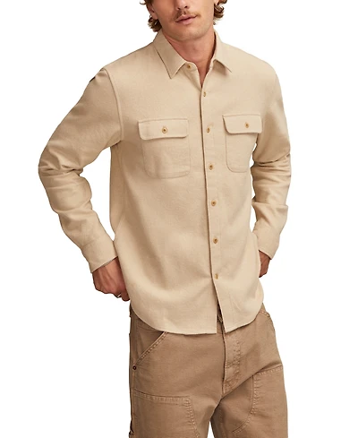 Lucky Brand Men's Solid Cloud Soft Flannel Long Sleeve Shirt