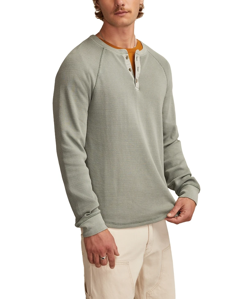 Lucky Brand Men's Birdseye Thermal Henley Long-Sleeve T-Shirt