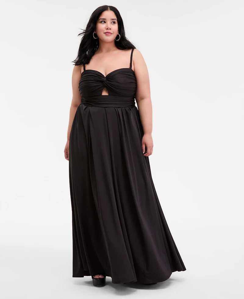 City Studios Trendy Plus Gathered Sweetheart Gown