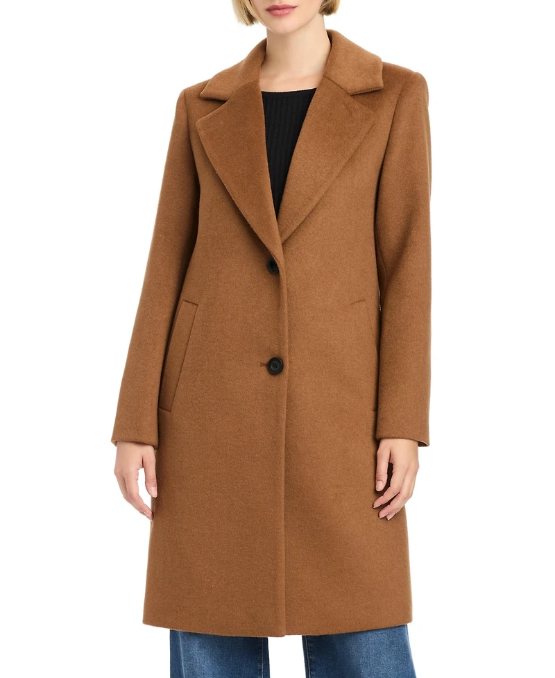 Vince Camuto Women's 38" Single-Breasted Wool-Blend Boyfriend Coat