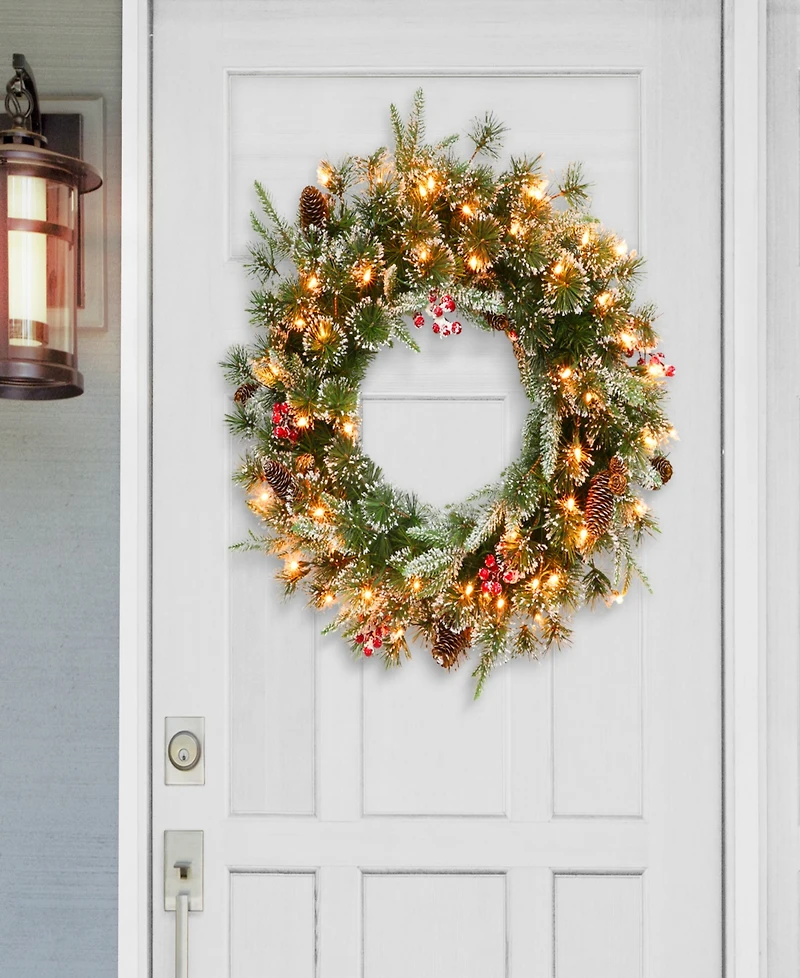 Puleo Pre-Lit Decorated Christmas Wreath