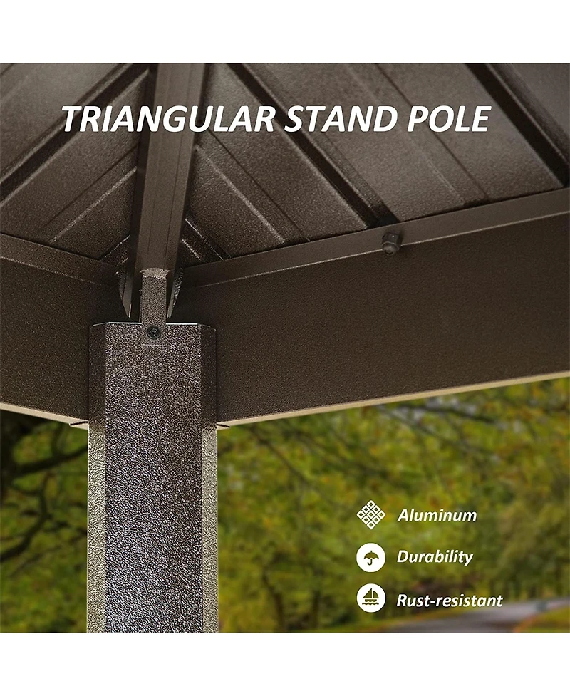 Clihome 8.1-ft x 5.97-ft Grill Gazebo Gray with Hardtop Roof