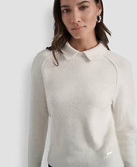 Dkny Jeans Petite Pullover Polo Sweater
