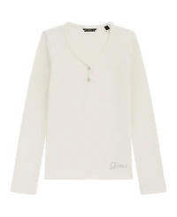 Guess Girls 7-16 Mini Me Style Stretch Rib Long Sleeve T-Shirt