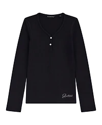 Guess Girls 7-16 Mini Me Style Stretch Rib Long Sleeve T-Shirt