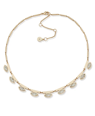 Dkny Gold-Tone Marquise Stone Frontal Necklace