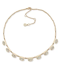 Dkny Gold-Tone Marquise Stone Frontal Necklace