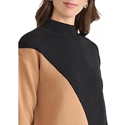 Jones New York Women's Colorblock Mock Neck Sweater
