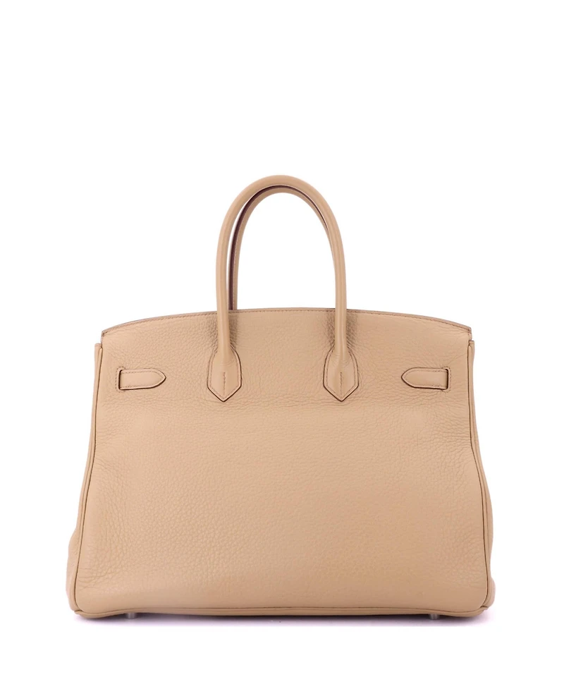 Pre-Owned Hermes Birkin Handbag Light Togo with Palladium Hardware