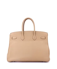 Pre-Owned Hermes Birkin Handbag Light Togo with Palladium Hardware