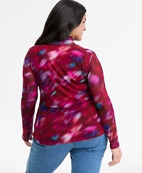 I.n.c. International Concepts Plus Mock-Turtleneck Top, Macys' Exclusive