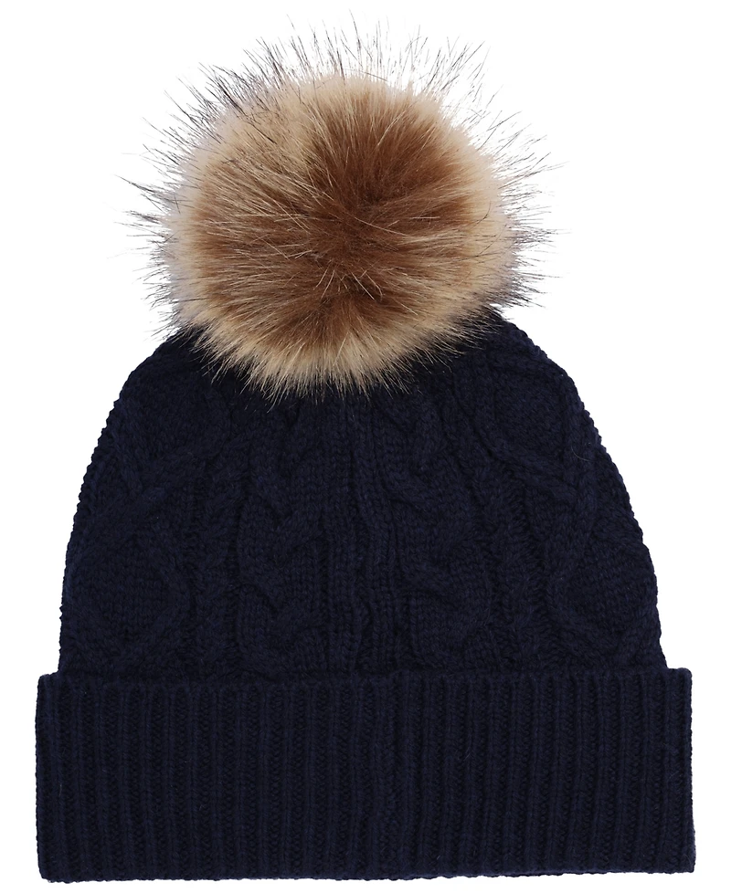 Lauren Ralph Direct Embroidery Cable Beanie Hat