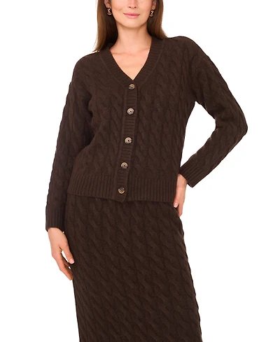 Vince Camuto Women's Long Sleeve V-Neck Cardigan Sweater