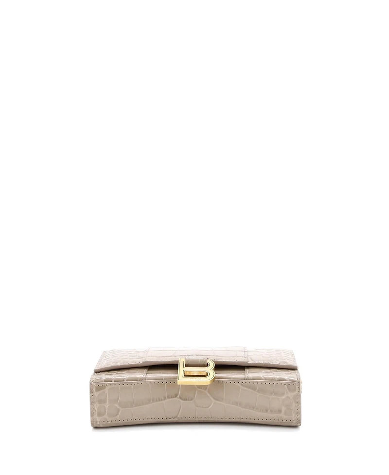 Pre-Owned Balenciaga Hourglass Chain Wallet Embossed Leather