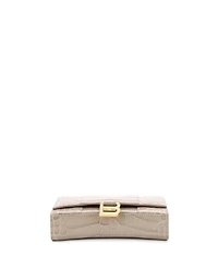 Pre-Owned Balenciaga Hourglass Chain Wallet Embossed Leather