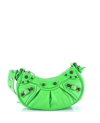Pre-Owned Balenciaga Le Cagole Giant Studs Shoulder Bag Embossed Leather