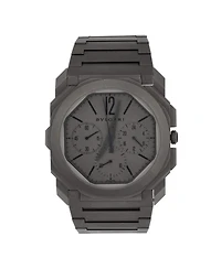 Pre-Owned Bvlgari Octo Finissimo Chronograph Gmt Automatic Watch in Titanium 42mm
