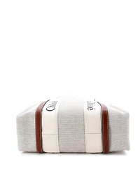 Pre-Owned Chloe Medium Woody Tote Canvas with Leather