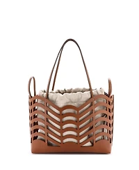 Pre-Owned Chloe Small Kayan Tote Laser Cut Leather and Canvas