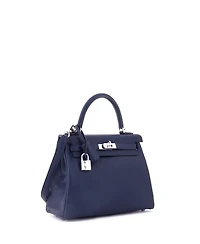 Pre-Owned Hermes Kelly 25 Handbag Swift with Palladium Hardware