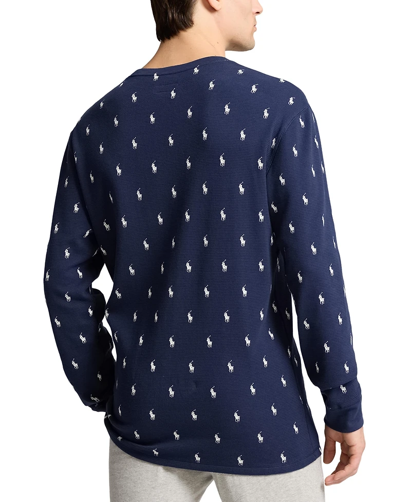Polo Ralph Lauren Men's Thermal Printed Long Sleeve Pajama Shirt