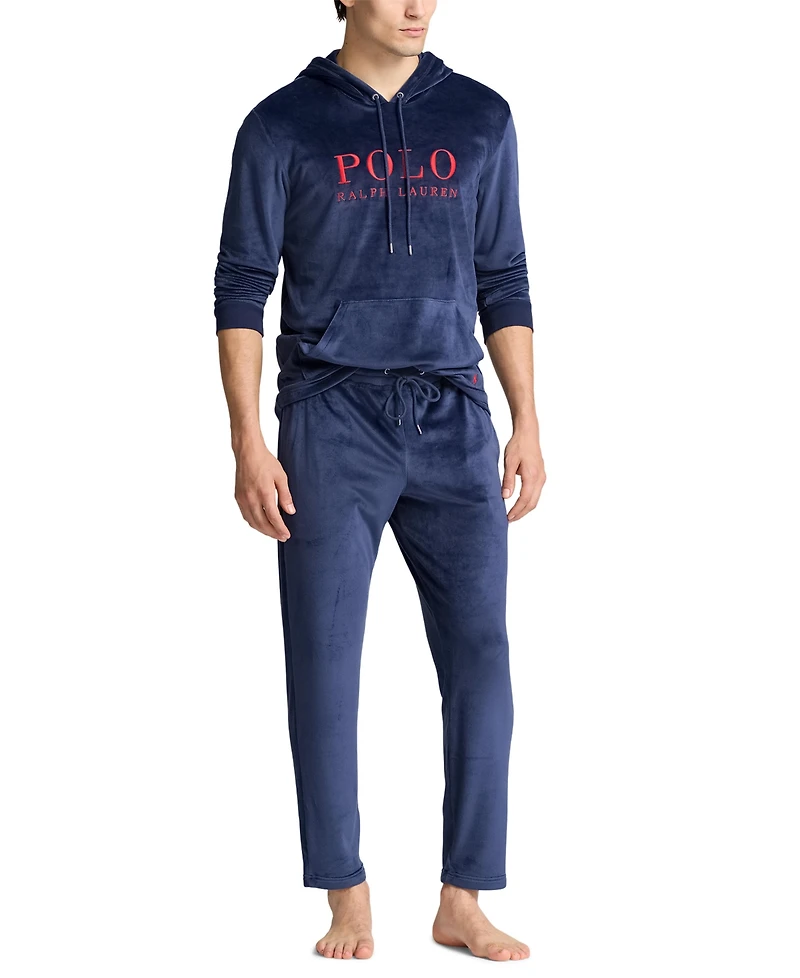 Polo Ralph Lauren Men's Plush Velour Long Sleeve Regular Fit Pajama Hoodie