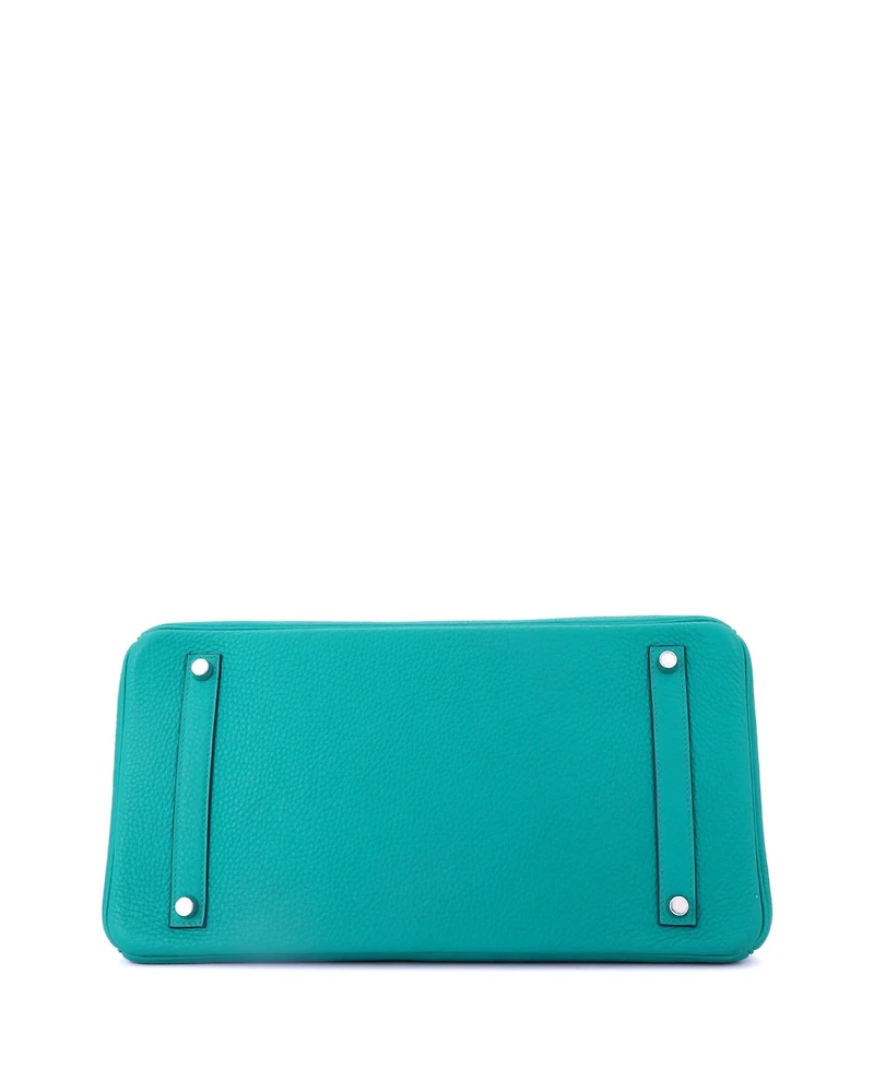 Pre-Owned Hermes Birkin 35 Handbag Blue Togo with Palladium Hardware