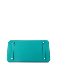 Pre-Owned Hermes Birkin 35 Handbag Blue Togo with Palladium Hardware