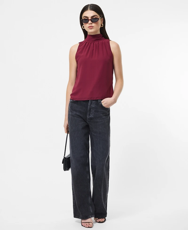 Fcuk Women's Marina Chiffon Sleeveless Bow Top