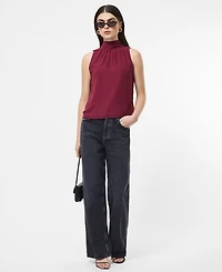 Fcuk Women's Marina Chiffon Sleeveless Bow Top